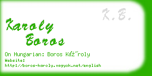 karoly boros business card